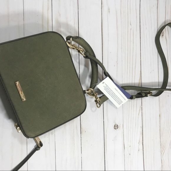 Rebecca Minkoff Stargazing Beaded Suede Box Bag Olive Rhinestone Crossbody NWT - Picture 5 of 8